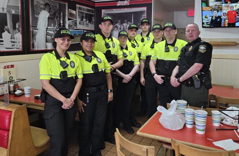 The 2025 summer season begins in earnest this Memorial Day weekend. Rehoboth Beach staff have been preparing, including the police department’s summer cadets. Pictured are (l-r) Patrolman Recio from New Jersey, Patrolman Ramos-Velasquez from Milford, Patrolman Downs from Milton, Patrolman Bradley-Fricke from Pittsburgh, Pa., Patrolman Buttridge from Seaford, Patrolman Griffin from Rehoboth, Patrolman Ellinger from Millsboro, Patrolman Miller from Lewes and police department Lt. William Sullivan. CHRIS FLOOD PHOTOS